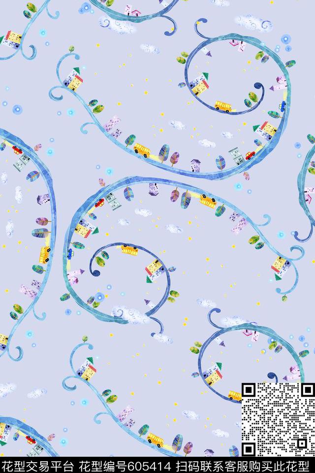 建筑卡通云传统印花华亿平台下载（图片编号: 605414） - 瓦栏（Walan）