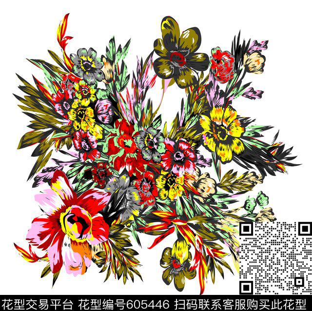 定位花方巾民族风印花华亿平台下载（图片编号: 605446） - 瓦栏（Walan）