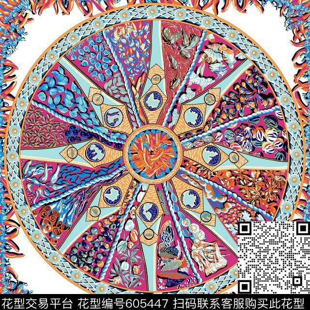 民族风定位花几何数码印花华亿平台下载（图片编号: 605447） - 瓦栏（Walan）