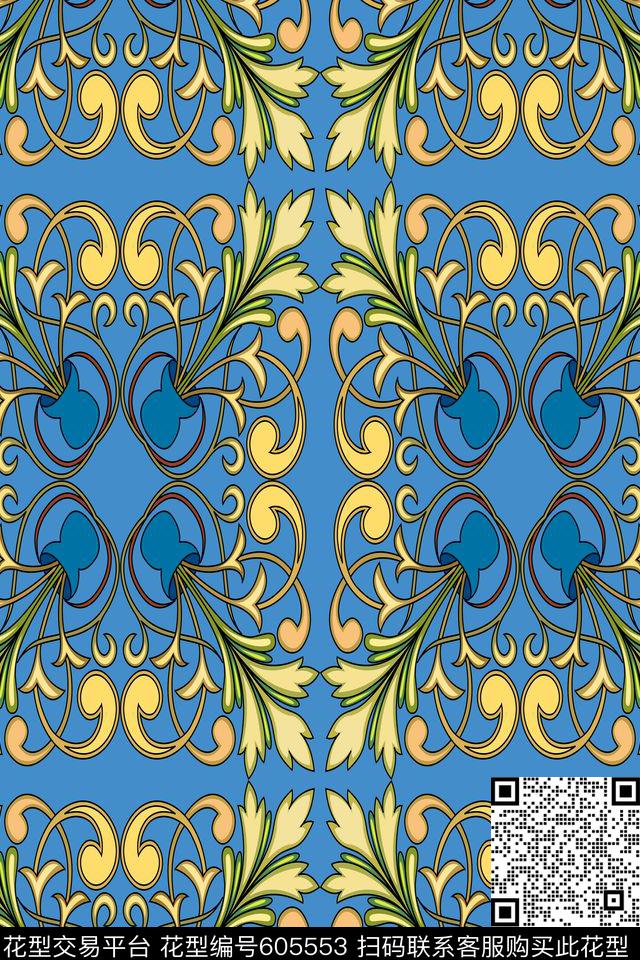 风格花卉多色可选民族风图案传统印花华亿平台下载（图片编号: 605553） - 瓦栏（Walan）