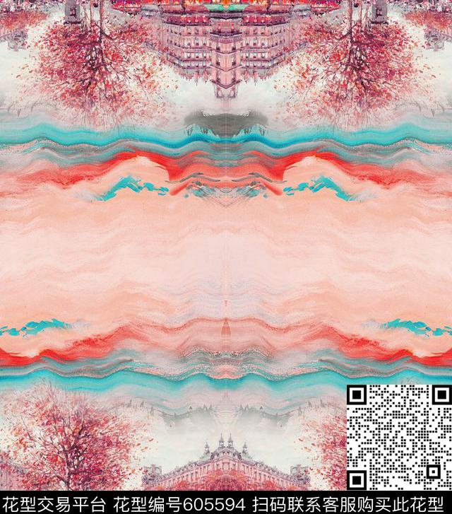 长巾抽象油画风景丝巾油画数码印花华亿平台下载（图片编号: 605594） - 瓦栏（Walan）