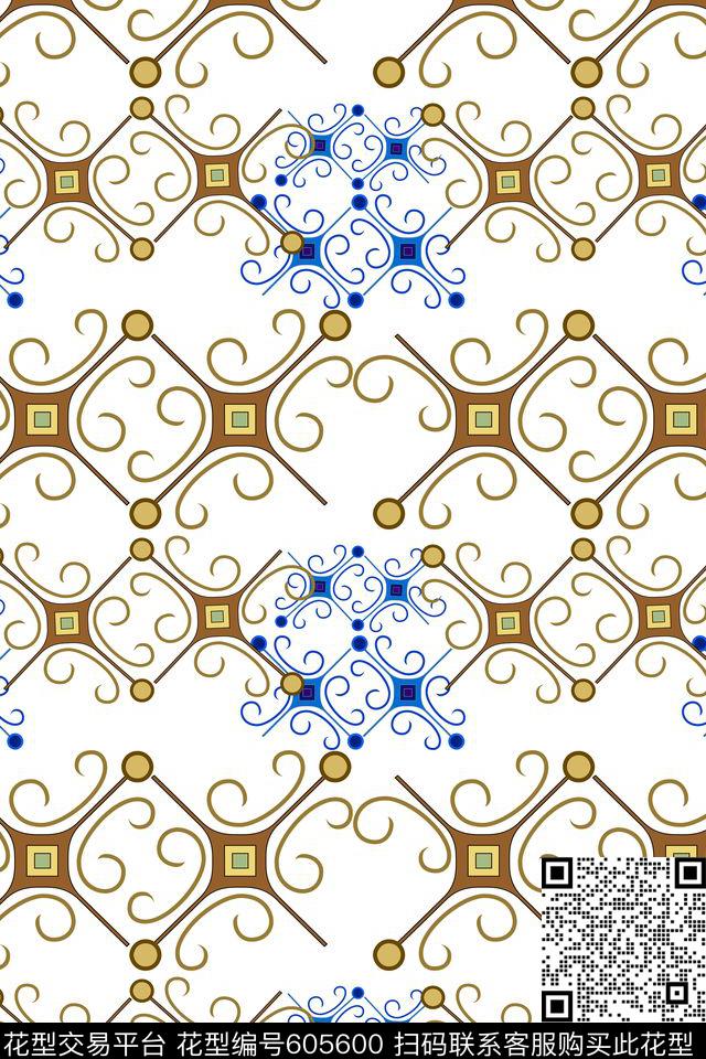 可用家纺风格花卉中东传统印花华亿平台下载（图片编号: 605600） - 瓦栏（Walan）