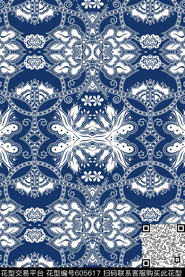 中国风土耳其风格旗袍传统印花华亿平台下载（图片编号: 605617） - 瓦栏（Walan）