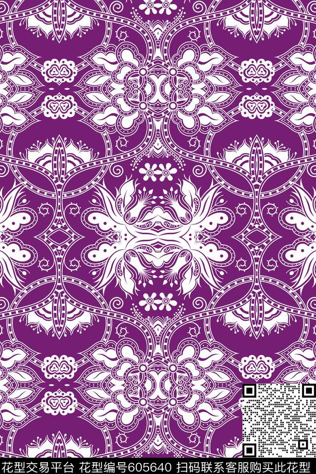 中国风土耳其风格旗袍传统印花华亿平台下载（图片编号: 605640） - 瓦栏（Walan）