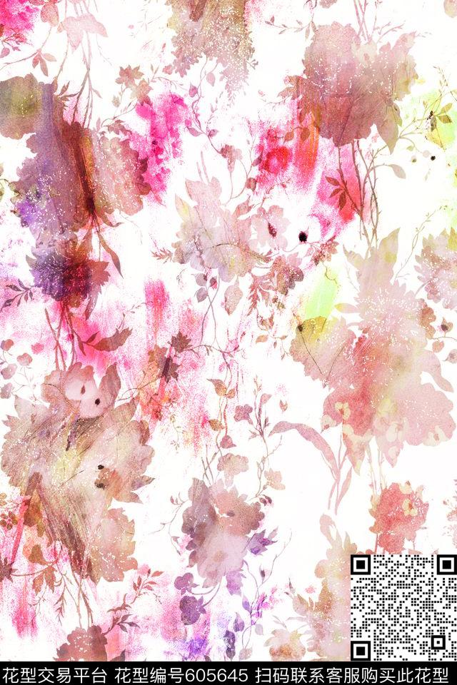 休闲时尚水彩抽象民族风数码印花华亿平台下载（图片编号: 605645） - 瓦栏（Walan）