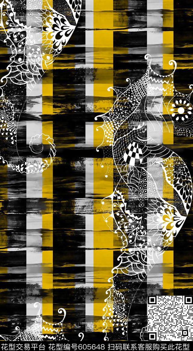 男装格子海马纹理格子数码印花华亿平台下载（图片编号: 605648） - 瓦栏（Walan）