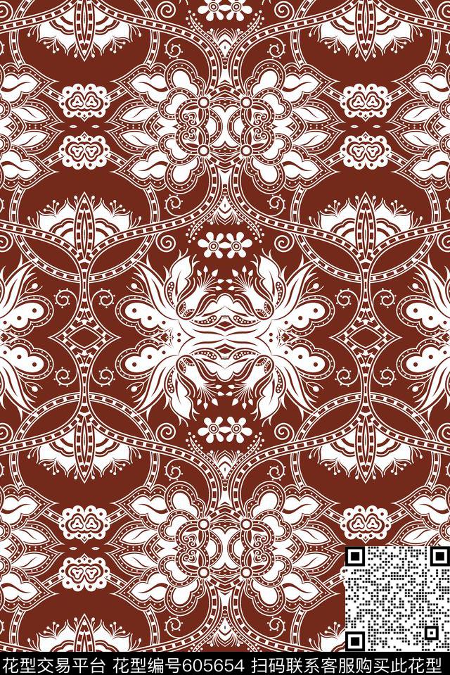 中国风土耳其风格旗袍传统印花华亿平台下载（图片编号: 605654） - 瓦栏（Walan）