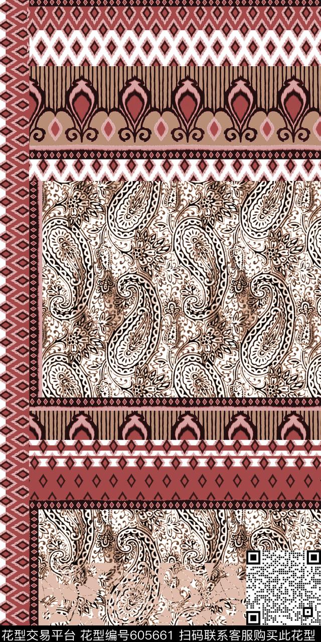 民族风火腿纹佩斯利传统印花华亿平台下载（图片编号: 605661） - 瓦栏（Walan）