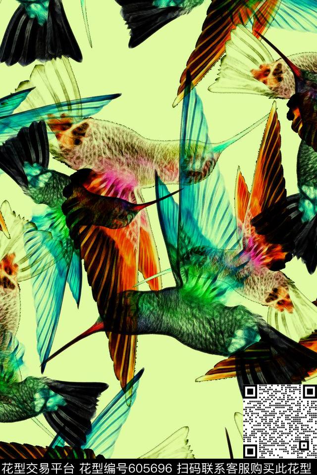 飞鸟彩色飞鸟鸟数码印花华亿平台下载（图片编号: 605696） - 瓦栏（Walan）