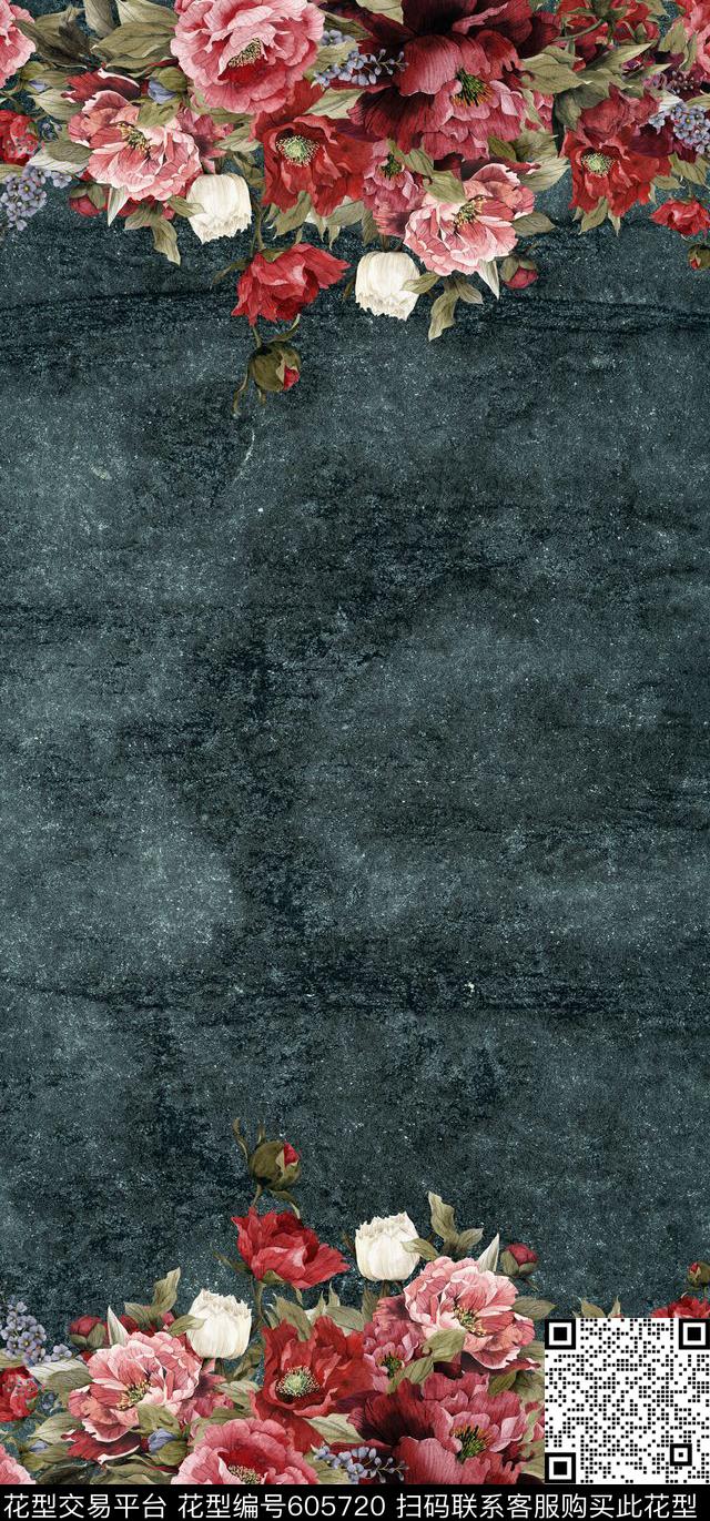 樱花玫瑰牡丹数码印花华亿平台下载（图片编号: 605720） - 瓦栏（Walan）
