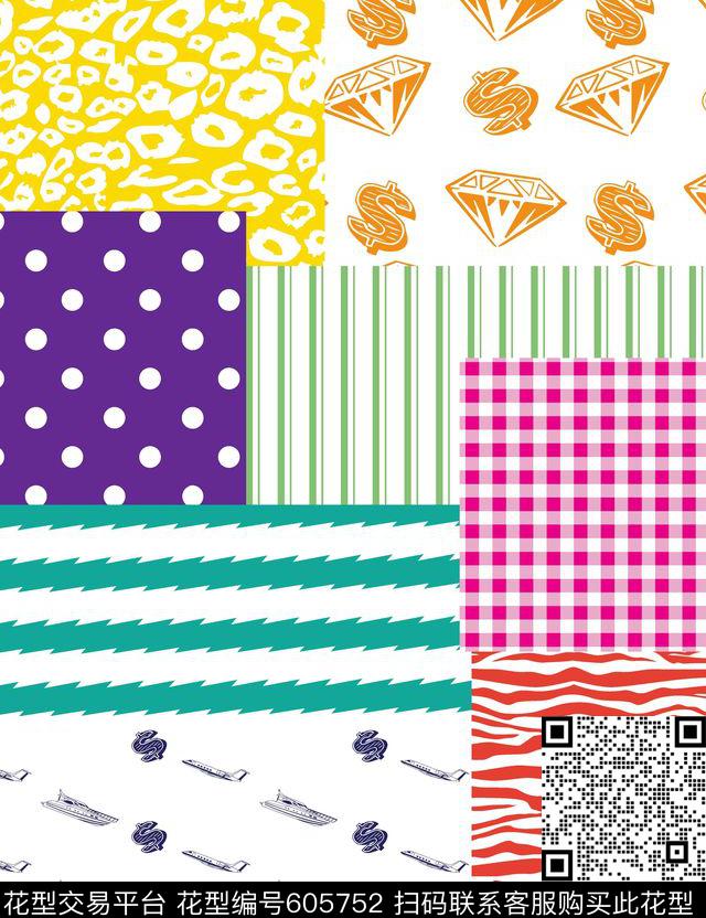 色块圆圈波点传统印花华亿平台下载（图片编号: 605752） - 瓦栏（Walan）