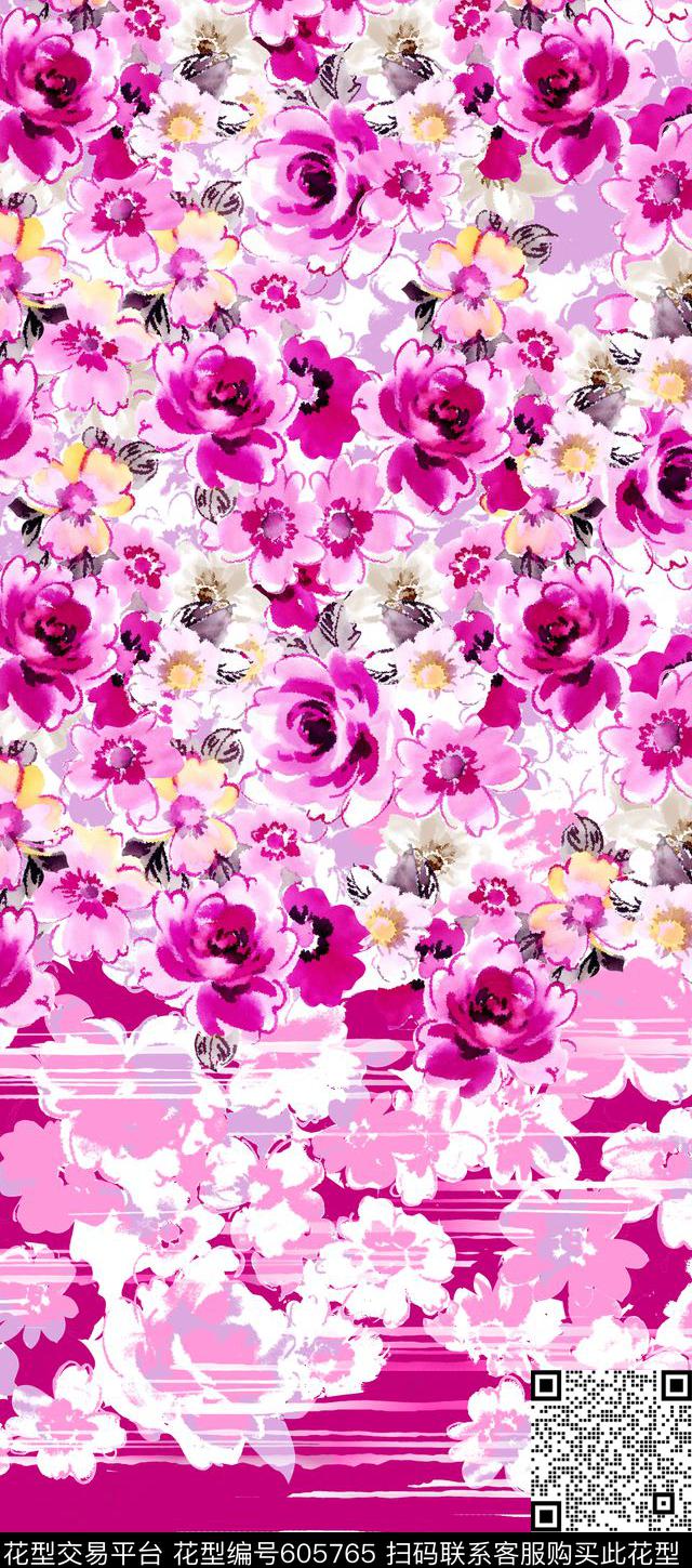 花卉数码印花华亿平台下载（图片编号: 605765） - 瓦栏（Walan）