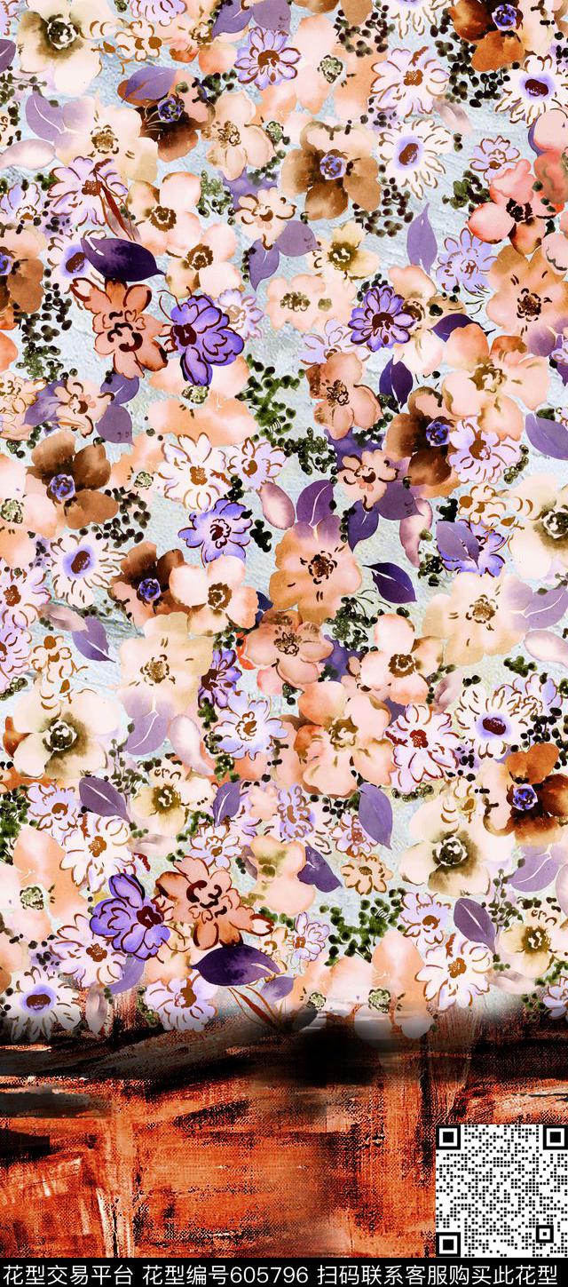 花卉数码印花华亿平台下载（图片编号: 605796） - 瓦栏（Walan）