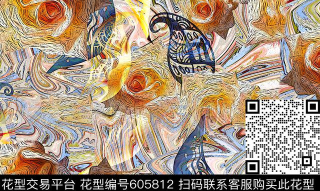 解构纹理满身数码印花华亿平台下载（图片编号: 605812） - 瓦栏（Walan）
