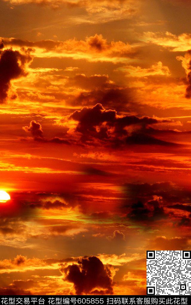 MAX-抽象自然风景欧美纹理数码印花华亿平台下载（图片编号: 605855） - 瓦栏（Walan）