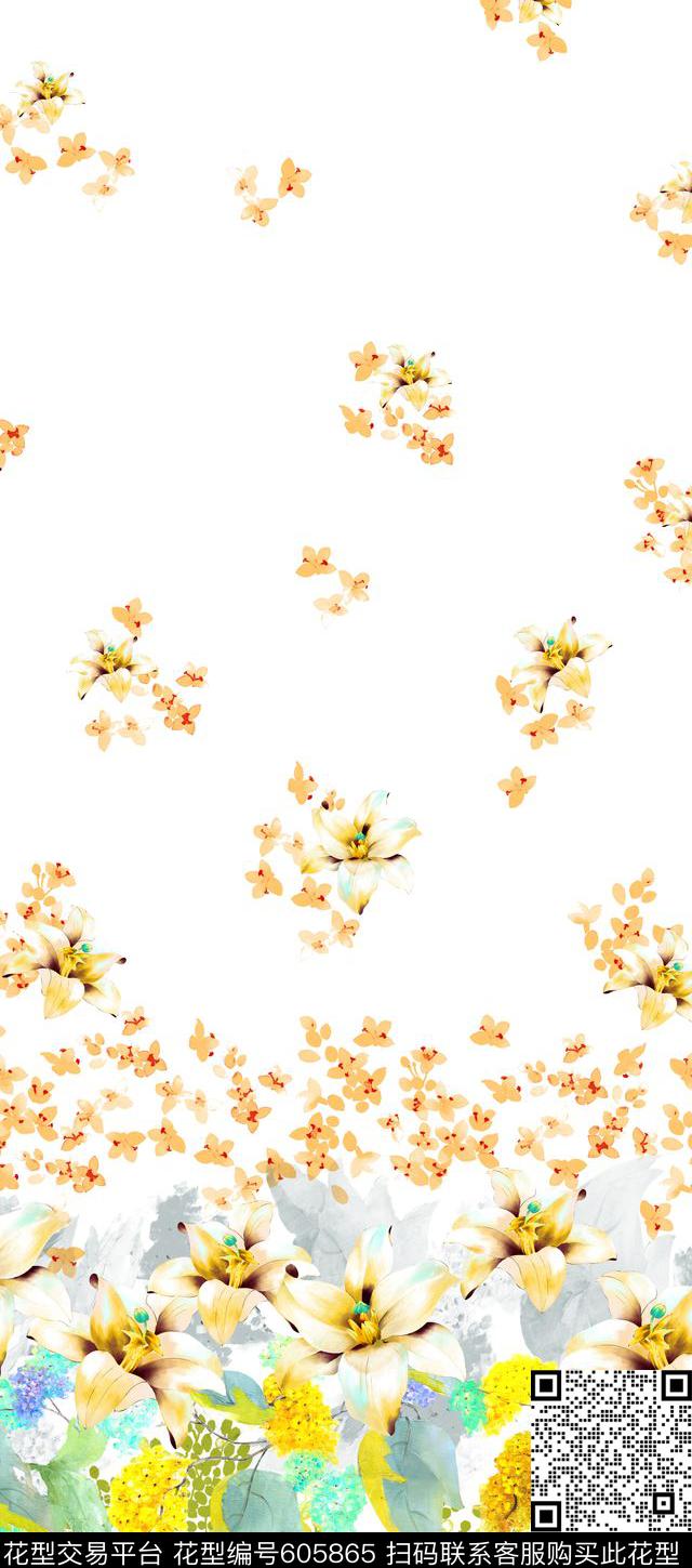 花卉数码印花华亿平台下载（图片编号: 605865） - 瓦栏（Walan）