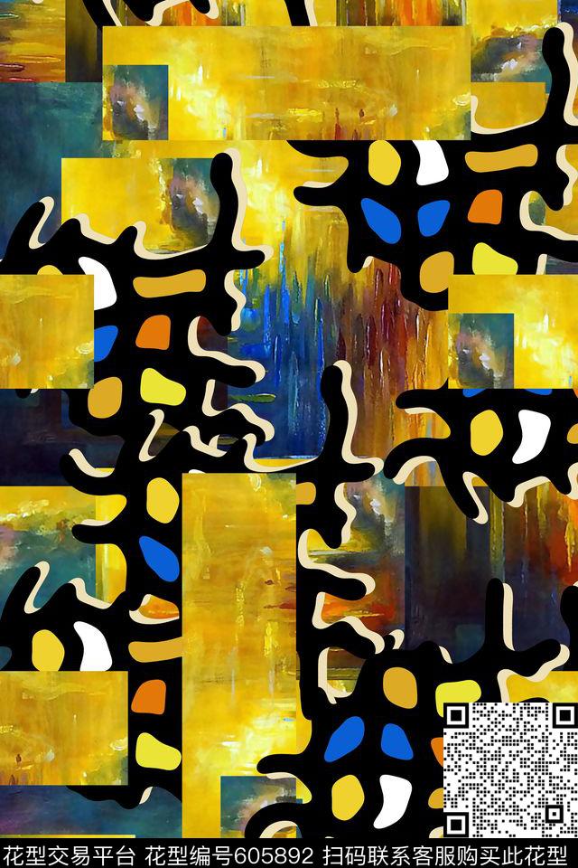 马赛克小方块解构数码印花华亿平台下载（图片编号: 605892） - 瓦栏（Walan）