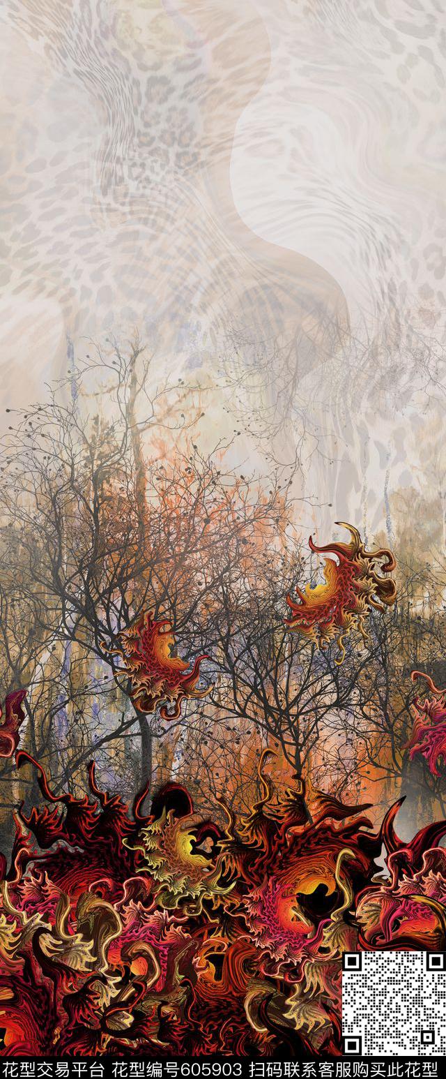 抽象数码印花华亿平台下载（图片编号: 605903） - 瓦栏（Walan）