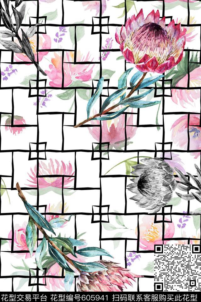 樱花绣球花大花数码印花华亿平台下载（图片编号: 605941） - 瓦栏（Walan）