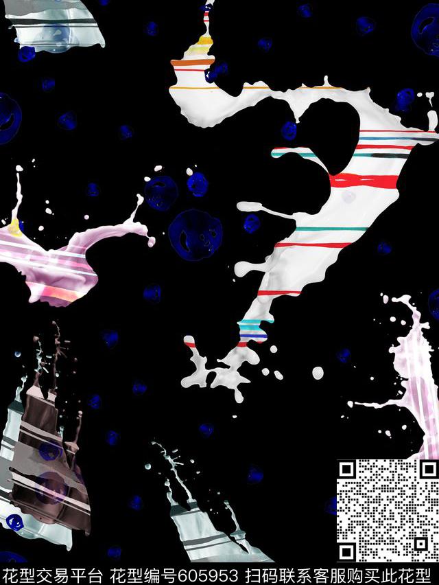 抽象服装趣味数码印花华亿平台下载（图片编号: 605953） - 瓦栏（Walan）