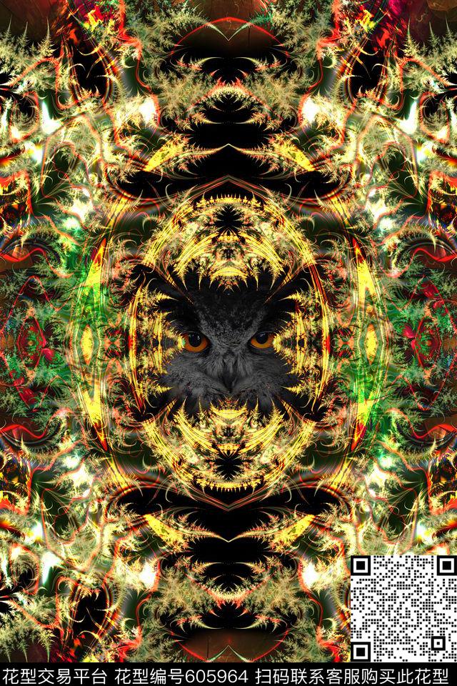 未来数码抽象分形数码印花华亿平台下载（图片编号: 605964） - 瓦栏（Walan）