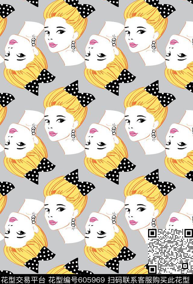 头像人物可爱传统印花华亿平台下载（图片编号: 605969） - 瓦栏（Walan）