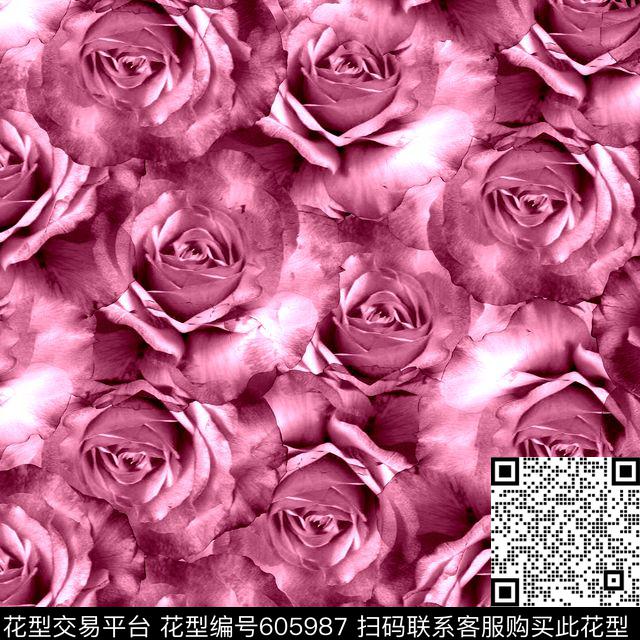 单套色时尚女装数码印花华亿平台下载（图片编号: 605987） - 瓦栏（Walan）