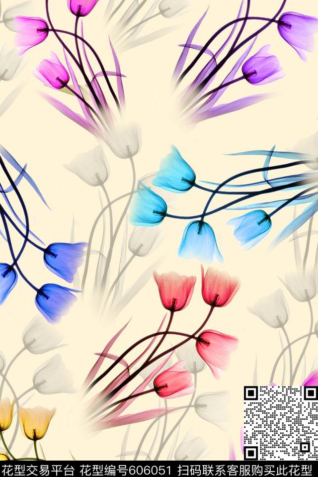 面料花花朵花卉数码印花华亿平台下载（图片编号: 606051） - 瓦栏（Walan）