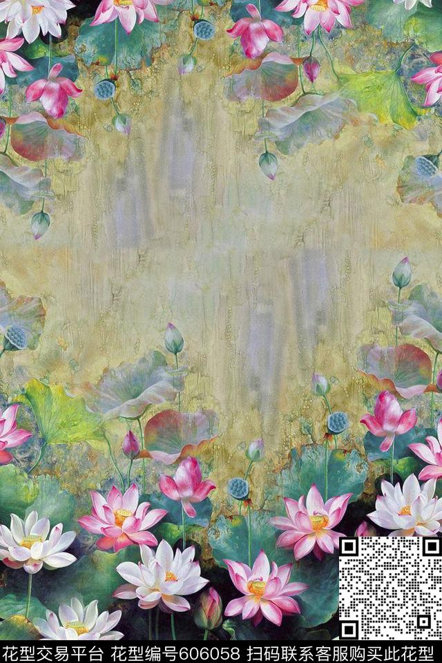 零点--女装花卉中国风数码印花华亿平台下载（图片编号: 606058） - 瓦栏（Walan）
