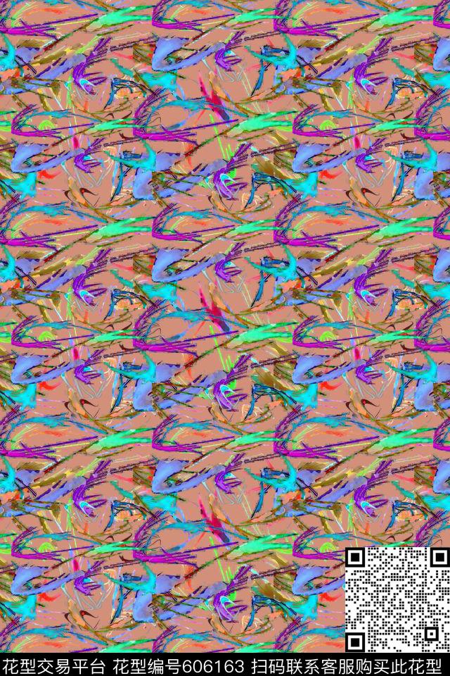 家纺迷彩手绘涂鸦图案数码印花华亿平台下载（图片编号: 606163） - 瓦栏（Walan）