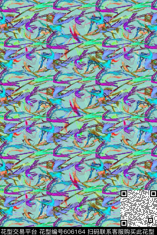 家纺迷彩手绘涂鸦图案数码印花华亿平台下载（图片编号: 606164） - 瓦栏（Walan）
