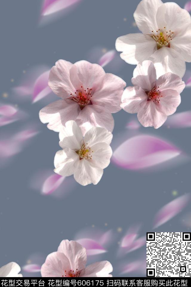 模糊渐变大朵数码印花华亿平台下载（图片编号: 606175） - 瓦栏（Walan）