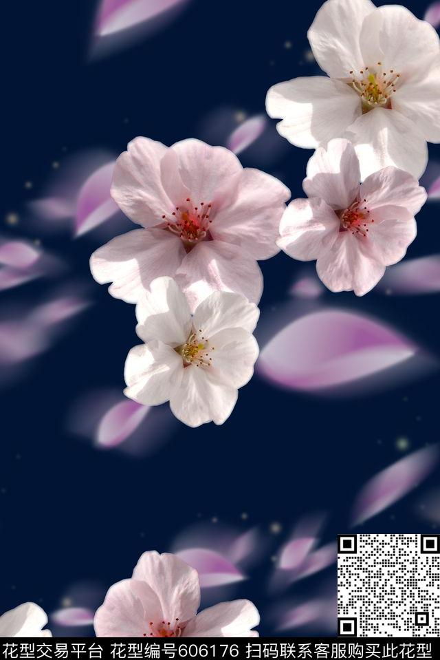 模糊渐变大朵数码印花华亿平台下载（图片编号: 606176） - 瓦栏（Walan）
