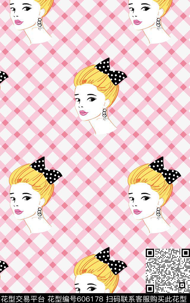 几何人物格纹传统印花华亿平台下载（图片编号: 606178） - 瓦栏（Walan）