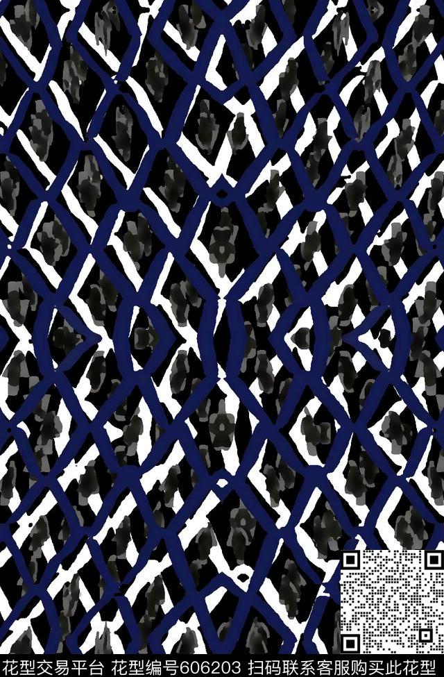 抽象几何格子男装衬衫传统印花华亿平台下载（图片编号: 606203） - 瓦栏（Walan）