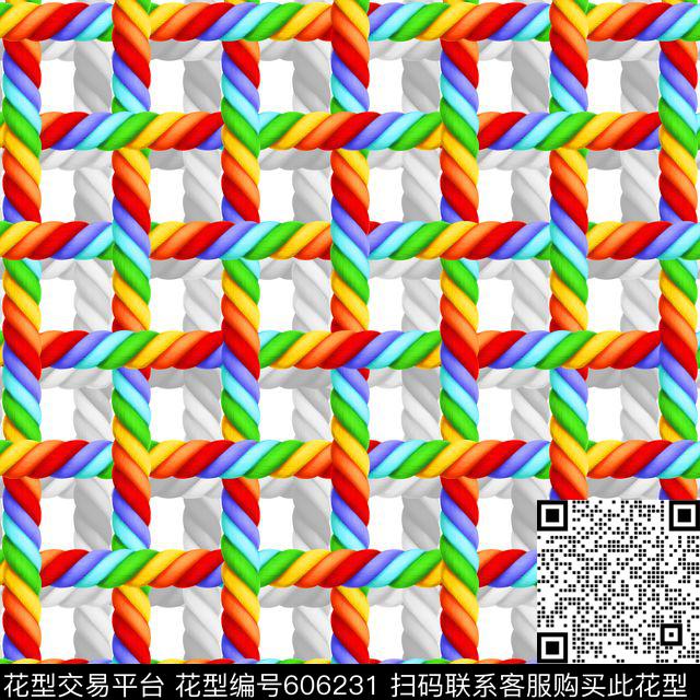 欧美方格几何数码印花华亿平台下载（图片编号: 606231） - 瓦栏（Walan）