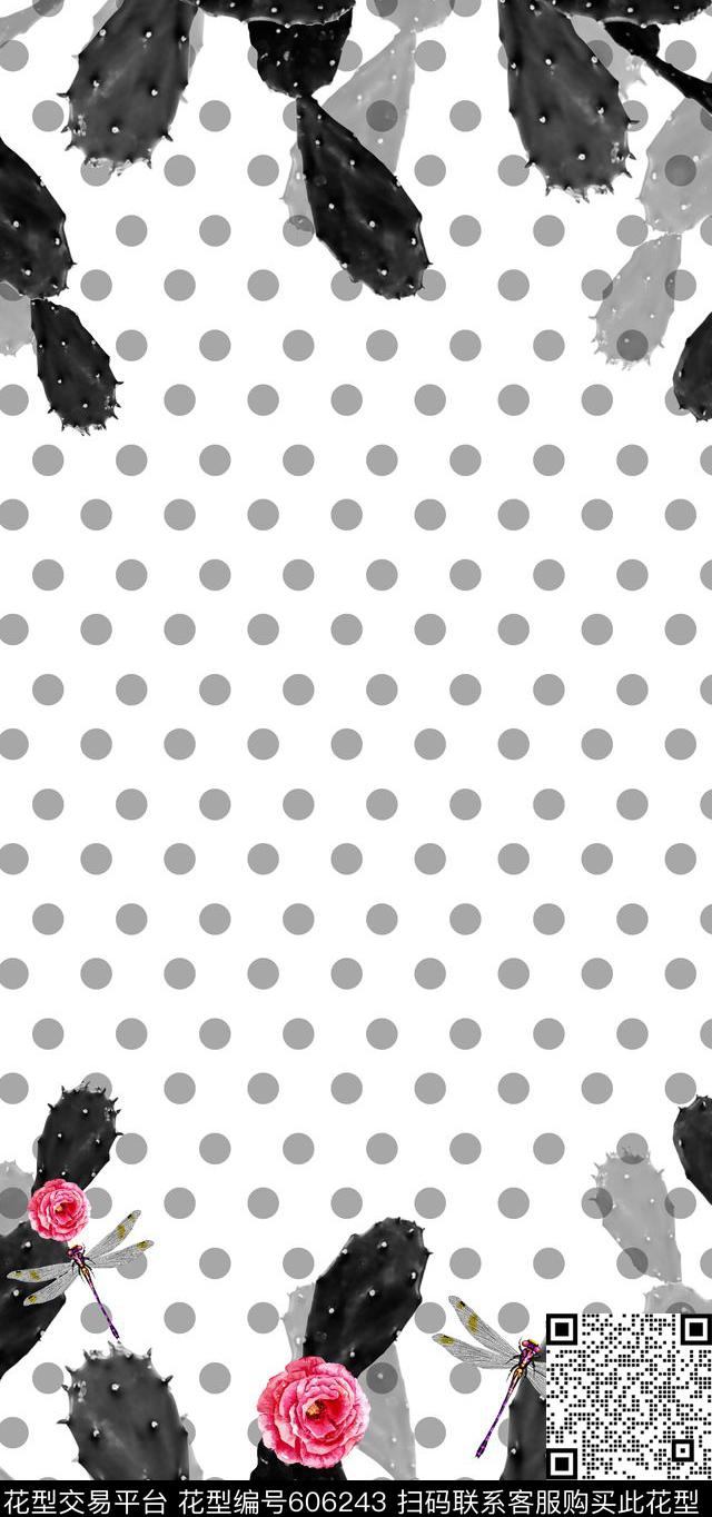 花卉波点女装定位花数码印花华亿平台下载（图片编号: 606243） - 瓦栏（Walan）