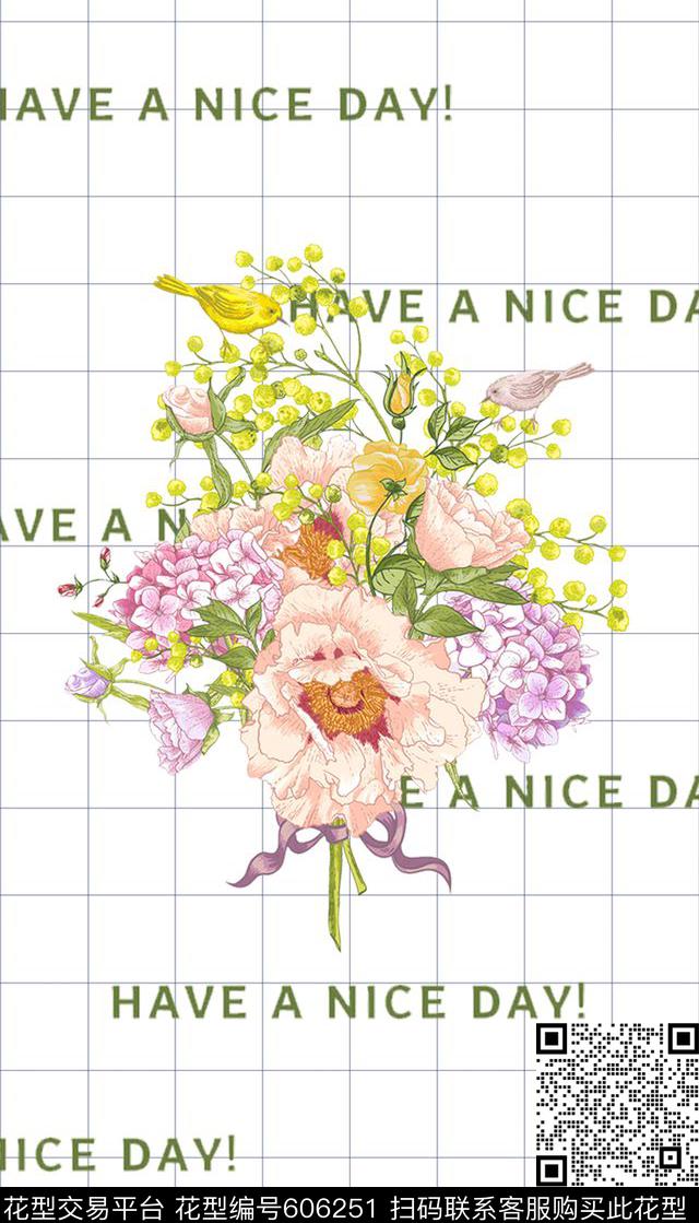 花束字母传统印花华亿平台下载（图片编号: 606251） - 瓦栏（Walan）