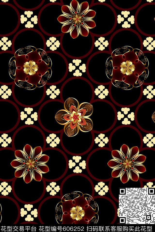 宫廷风黄金沙发数码印花华亿平台下载（图片编号: 606252） - 瓦栏（Walan）