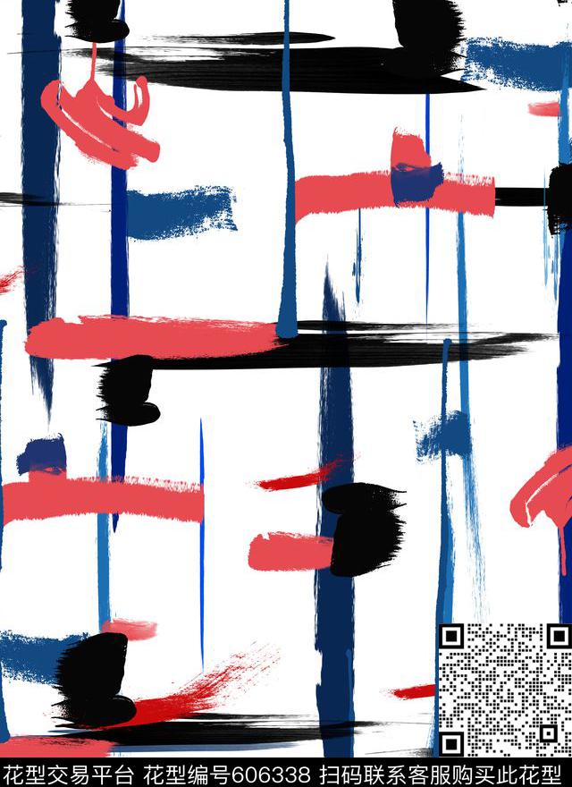 女装笔触格子传统印花华亿平台下载（图片编号: 606338） - 瓦栏（Walan）