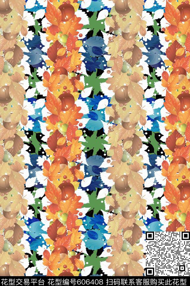 条纹图案植物花卉竖条数码印花华亿平台下载（图片编号: 606408） - 瓦栏（Walan）