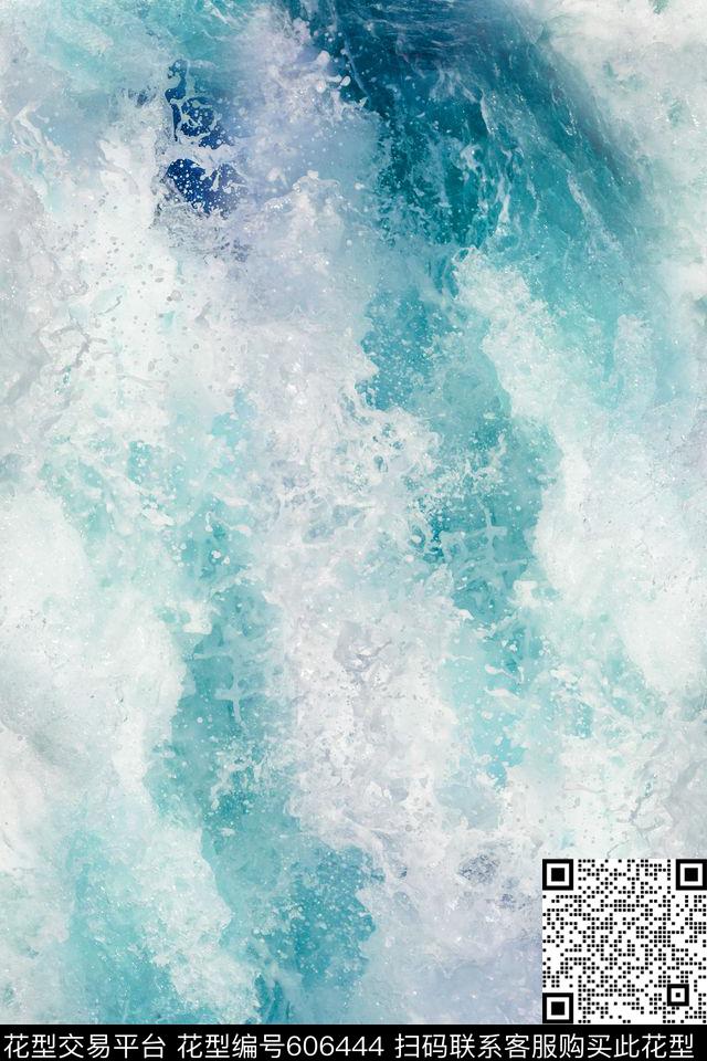 MAX-女装-抽象肌理水波纹海浪欧美时尚数码印花华亿平台下载（图片编号: 606444） - 瓦栏（Walan）