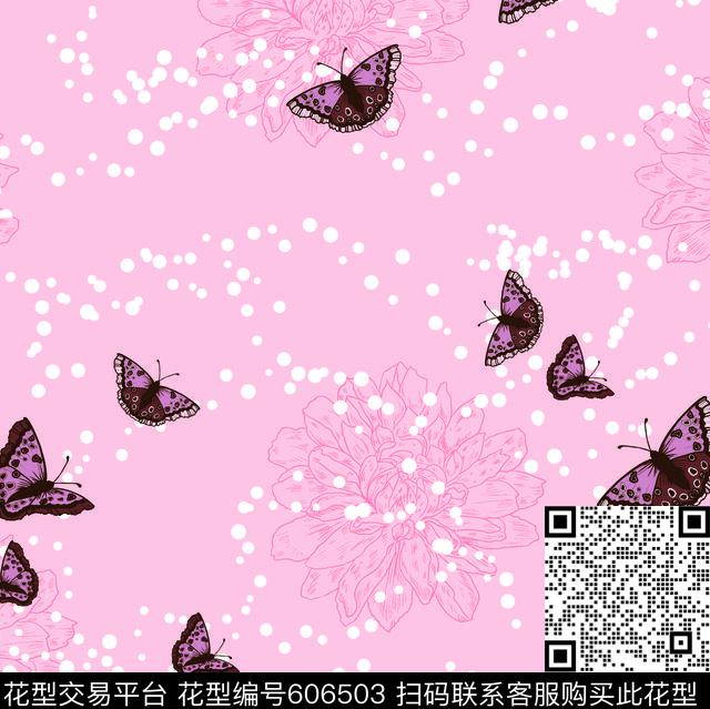 手绘花卉蝴蝶女装华亿平台2017年孕妇居家服华亿平台趣味手绘卡通女装华亿平台传统印花华亿平台下载（图片编号: 606503） - 瓦栏（Walan）