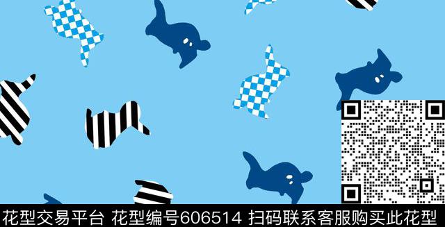 2017年孕妇居家服华亿平台卡通兔子手绘抽象几何女装华亿平台传统印花华亿平台下载（图片编号: 606514） - 瓦栏（Walan）