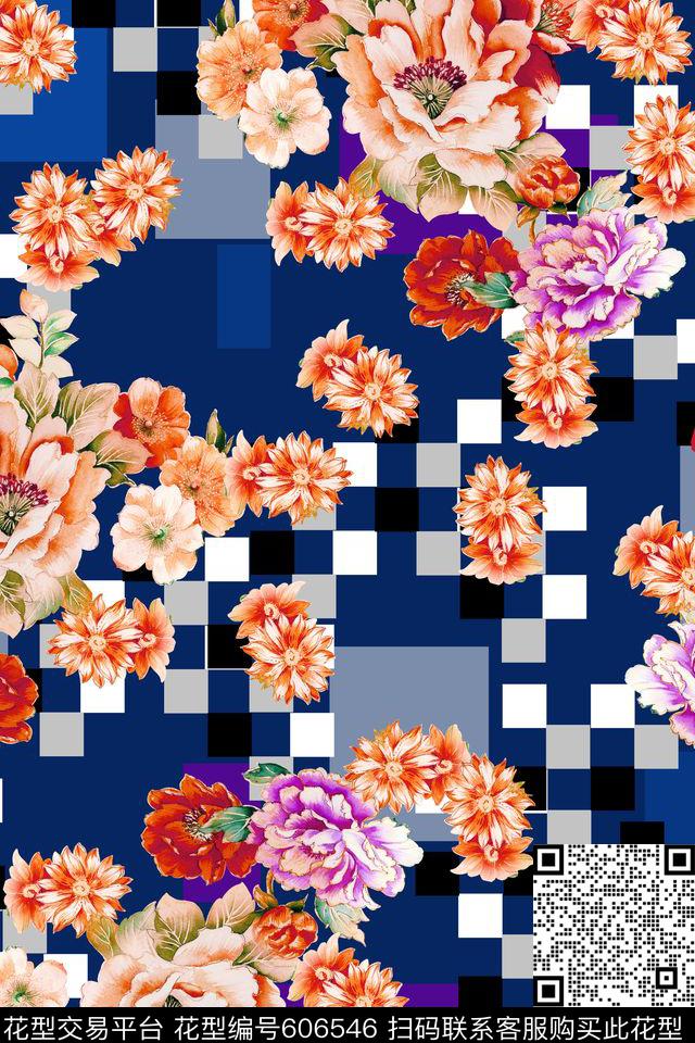 几何原创欧美风数码印花华亿平台下载（图片编号: 606546） - 瓦栏（Walan）