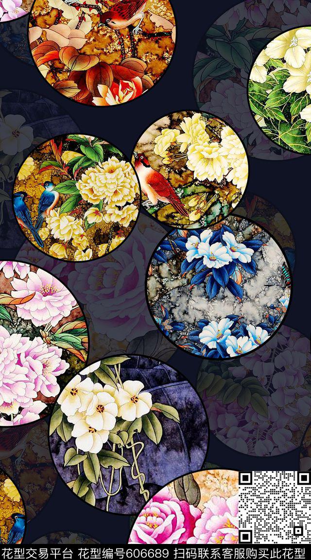 简约旗袍时尚数码印花华亿平台下载（图片编号: 606689） - 瓦栏（Walan）