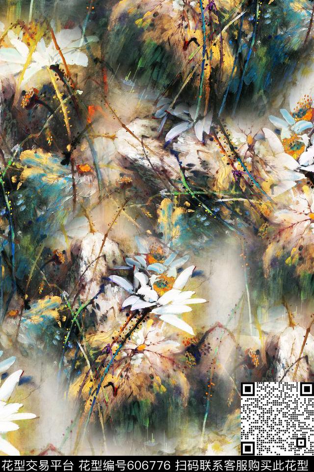 花卉数码印花华亿平台下载（图片编号: 606776） - 瓦栏（Walan）