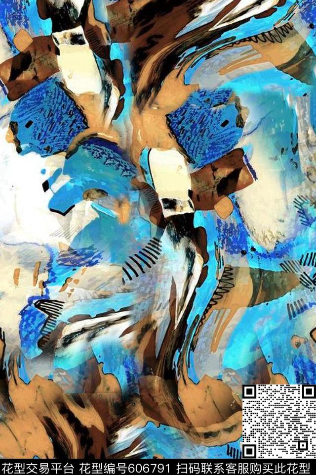 大气不规则几何抽象几何数码印花华亿平台下载（图片编号: 606791） - 瓦栏（Walan）