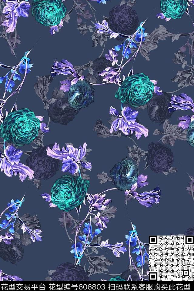 花卉女装夹克数码印花华亿平台下载（图片编号: 606803） - 瓦栏（Walan）