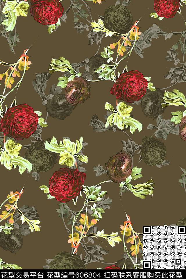 花卉女装夹克数码印花华亿平台下载（图片编号: 606804） - 瓦栏（Walan）